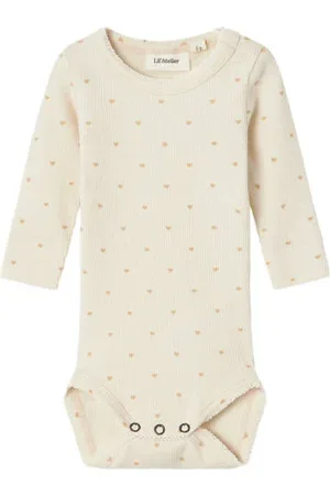 Lil Atelier BABY romper NBFGAGO Ecru Meisjes Katoen Ronde hals
