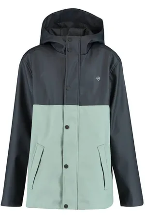 America today Unisex regenjas Jace JR donkerblauw/mintgroen Jongens Katoen Capuchon