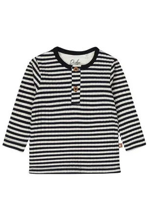 Dirkje Baby gestreepte longsleeve Jongens Stretchkatoen Ronde hals