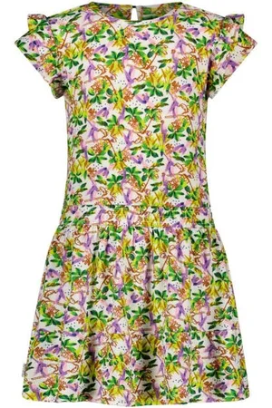 B.Nosy Gebloemde jurk Meisjes Polyester Ronde hals Bloemen