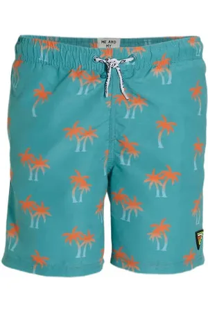 Me & My Monkey Zwemshort Perren met all over print Blauw Jongens Polyester