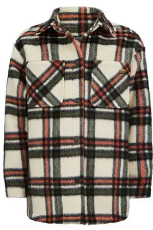 Retour Geruite shacket Linda Jas Meisjes Polyester Klassieke kraag