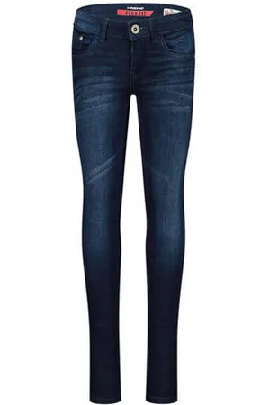 Vingino Slim fit jeans Bernice Blauw Meisjes Stretchdenim Effen