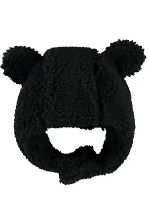 sarlini Teddy muts met oortjes Grijs Effen