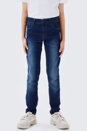 NAME IT KIDS slim fit jeans NKMTHEO Blauw Jongens Jog denim