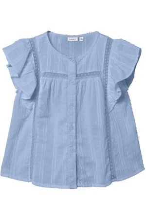 NAME IT KIDS blouse NKFFATIDIA Meisjes Katoen Ronde hals Effen