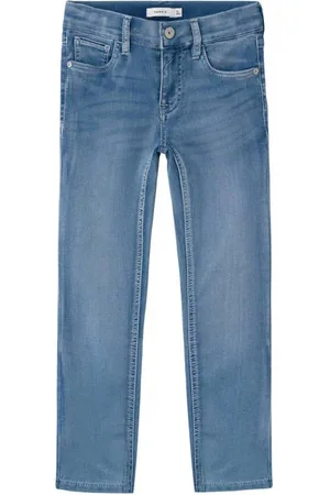 NAME IT KIDS slim fit jeans NKMTHEO Blauw Jongens Jog denim