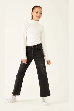 Garcia Straight leg jeans Mylah 576 Zwart Meisjes Denim Effen