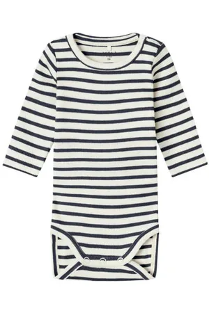NAME IT BABY gestreepte romper NBNBANI Jongens Katoen Ronde hals