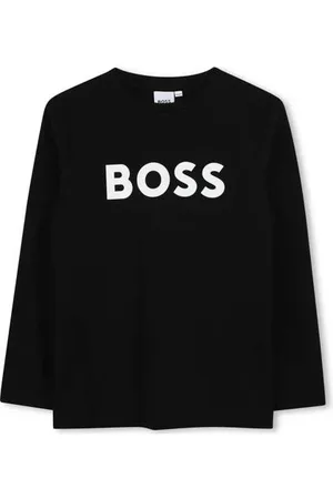 HUGO BOSS Longsleeve met logo Jongens Katoen Ronde hals Logo
