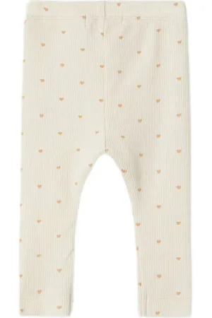 Lil Atelier BABY baby regular fit broek NBFGAGO met hartjes Meisjes Katoen