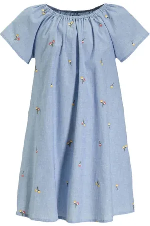 Me & My Monkey Chambray jurk Paike Meisjes Katoen Ronde hals