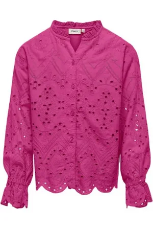 ONLY KIDS GIRL top KOGCLEO LIFE Roze Meisjes Katoen Opstaande kraag