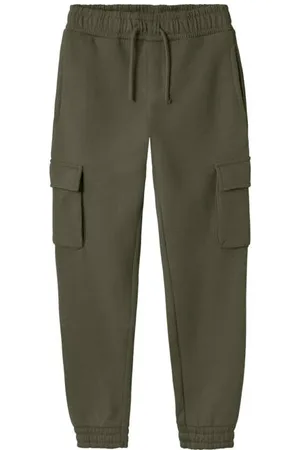 NAME IT KIDS cargobroek NKMOLLIE Groen Jongens Sweat Effen