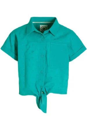 Me & My Monkey Blouse Marlot Meisjes Katoen Klassieke kraag Effen