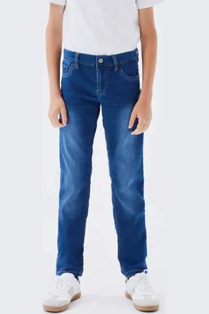 NAME IT KIDS slim fit jeans NKMTHEO Blauw Jongens Jog denim