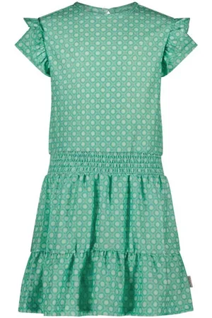 B.Nosy Jurk met all over print en ruches Meisjes Polyester Ronde hals