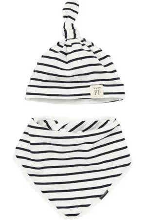 Petit Filippe Geschenkset muts + bandana breton stripes Blauw 3