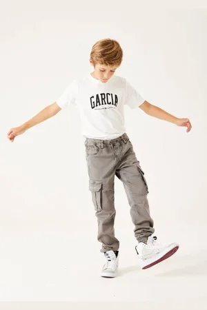 Garcia Regular fit cargobroek Jongens Jog denim Effen