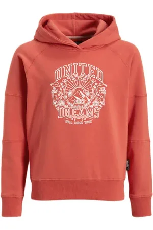 Me & My Monkey Hoodie Nova met printopdruk Trui Oranje Meisjes Sweat Capuchon
