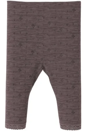 NAME IT BABY baby slim fit legging NBFWANG van merinowol en all over print Grijs