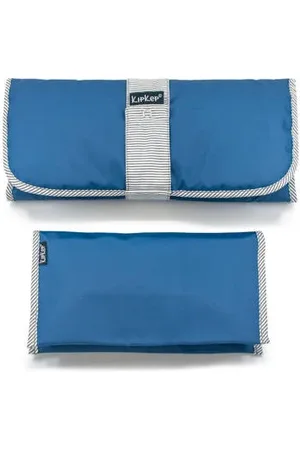 KipKep Napper combi: verschoonmatje + luieretui denim blue Effen