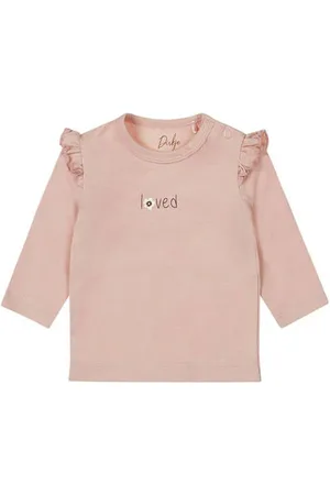 Dirkje Baby longsleeve met printopdruk en ruches Meisjes Stretchkatoen Ronde hals