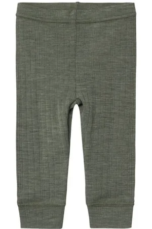 NAME IT BABY baby slim fit broek NBMWANGvan merinowol Effen