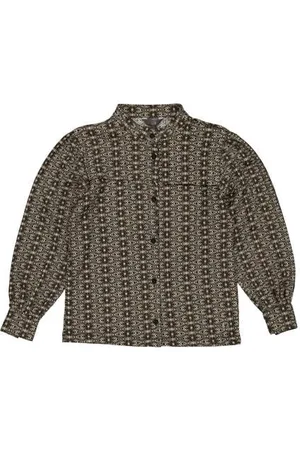 LEVV Blouse NOELLE met all over print Bruin Meisjes Polyester Klassieke kraag