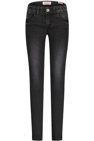 Vingino Skinny jeans Alice Zwart Meisjes Stretchdenim Effen