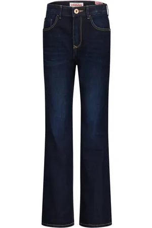 Vingino Straight leg jeans Cristie Blauw Meisjes Stretchdenim