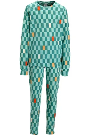 Nous Pyjama met all over print Groen Jongens Katoen Ronde hals All over print