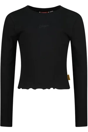 Vingino Longsleeve Jamila Meisjes Stretchkatoen Ronde hals Effen