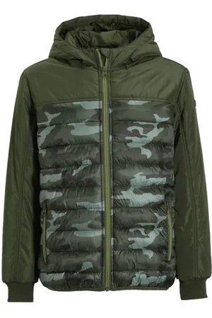 Anytime Softshell jas Groen Jongens Polyester Capuchon Camouflage