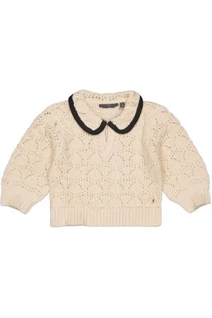 LEVV Little gebreide sweater PIBBE met contrastbies Meisjes Katoen Klassieke kraag