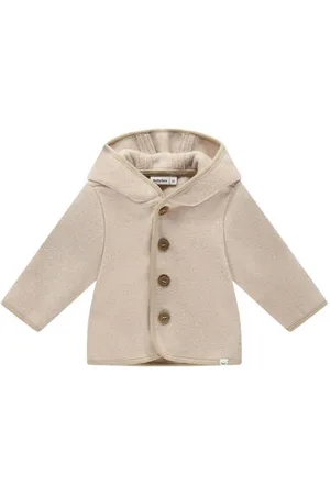 Babyface Baby tussenjas Beige Jongens/Meisjes Bamboe Capuchon Effen
