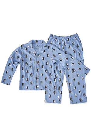 Little Label Pyjama met penguin print Jongens Stretchkatoen Klassieke kraag