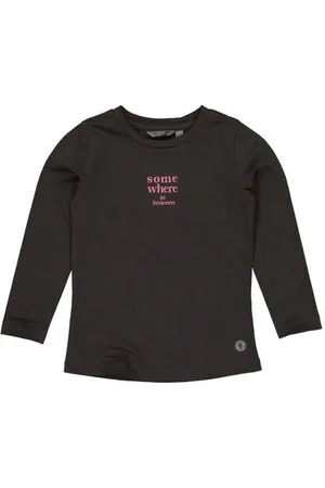 LEVV Little geweven longsleeve PEMMA met tekst Meisjes Stretchkatoen Ronde hals