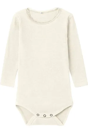 NAME IT BABY romper NBFKAB offwhite Wit Meisjes Katoen Ronde hals Effen