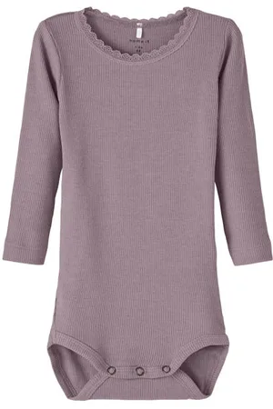 NAME IT BABY romper NBFKAB mauve Paars Meisjes Katoen Ronde hals Effen