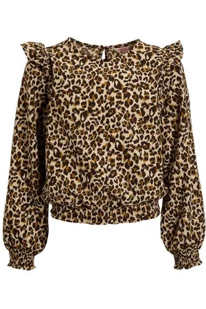 Orange stars Blouse Robin panterprint Meisjes Polyester Ronde hals