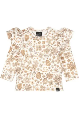 Babystyling Longsleeve Meisjes Stretchkatoen Ronde hals Bloemen