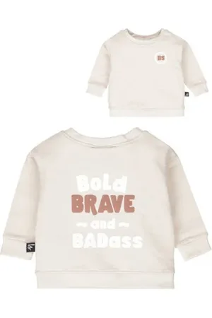 Babystyling Sweater Trui Jongens Stretchkatoen Ronde hals Tekst