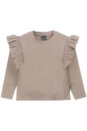 Babystyling Longsleeve Meisjes Stretchkatoen Ronde hals Effen
