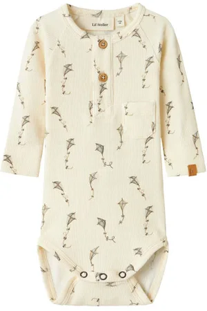 Lil Atelier BABY romper NBMGAVO Ecru Jongens Katoen Ronde hals