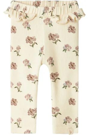 Lil Atelier BABY slim legging ecru Meisjes Katoen Effen