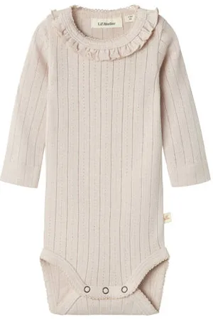 Lil Atelier BABY romper NBFRACHEL beige Ecru Meisjes Katoen Ronde hals