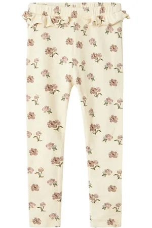Lil Atelier MINI legging ecru Meisjes Katoen Effen