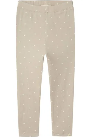 Lil Atelier MINI slim fit legging Broek Beige Meisjes Katoen