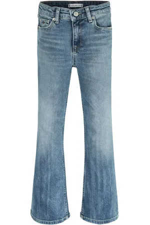 Tommy Hilfiger Regular waist flared jeans medium blue denim Blauw Effen